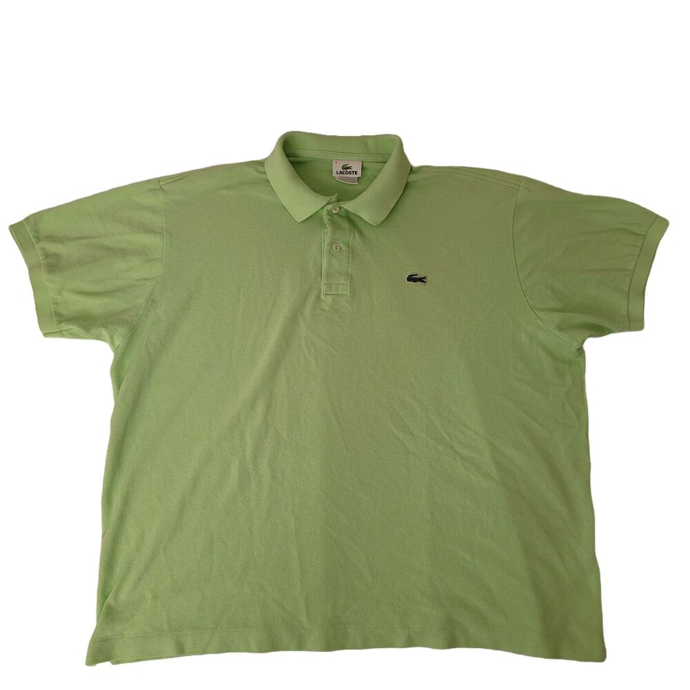 Lacoste Polo Shirt Men’s 8 3XL Green Cotton Short Sleeve Classic Crocodile Logo